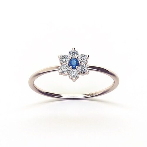 kapşonlu çiçek yüzük üst 1 Kirmizi altin Lapis Diamond
