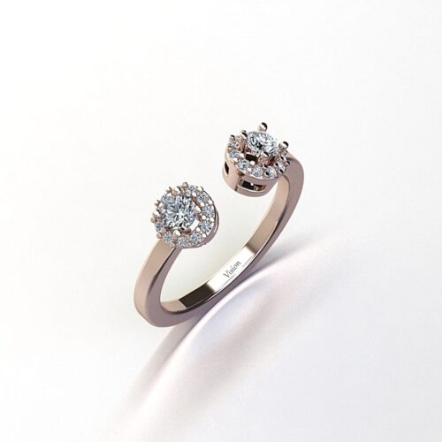 ift ceninli yüzük Perspective2 Anisotropic White Rose Gold Diamond