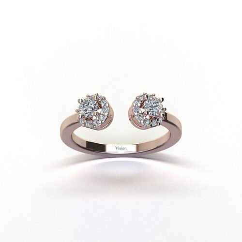 ift ceninli yüzük Perspective3 Anisotropic White Rose Gold Diamond