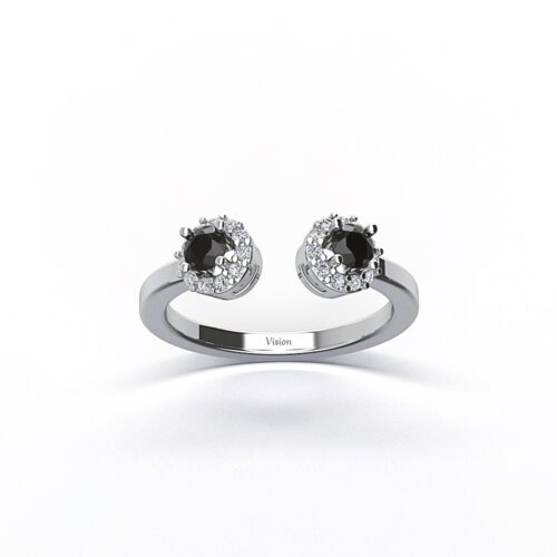 ift ceninli yüzük Perspective3 Anisotropic White White Gold Onyx Diamond