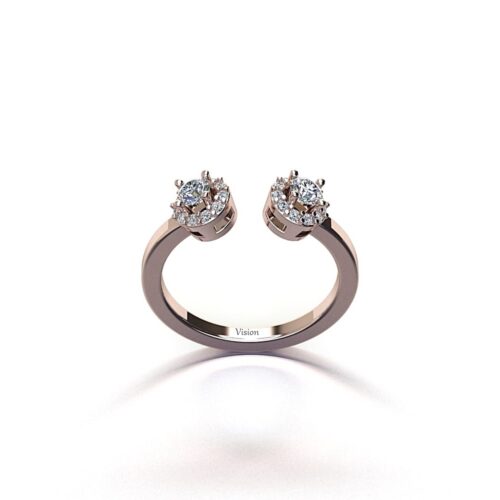 ift ceninli yüzük Perspectiveyan Anisotropic White Rose Gold Diamond