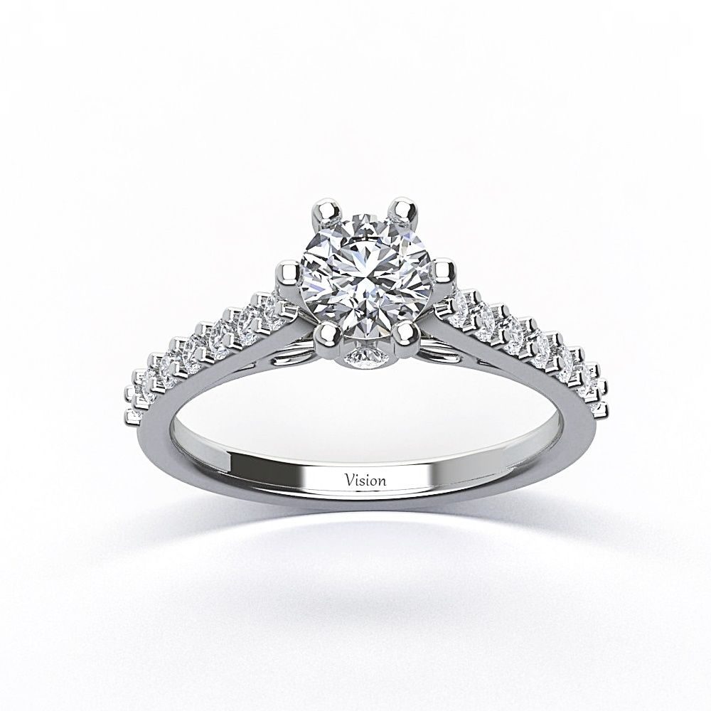 5.50 tektas damla motifli ust White Gold 1 Diamond