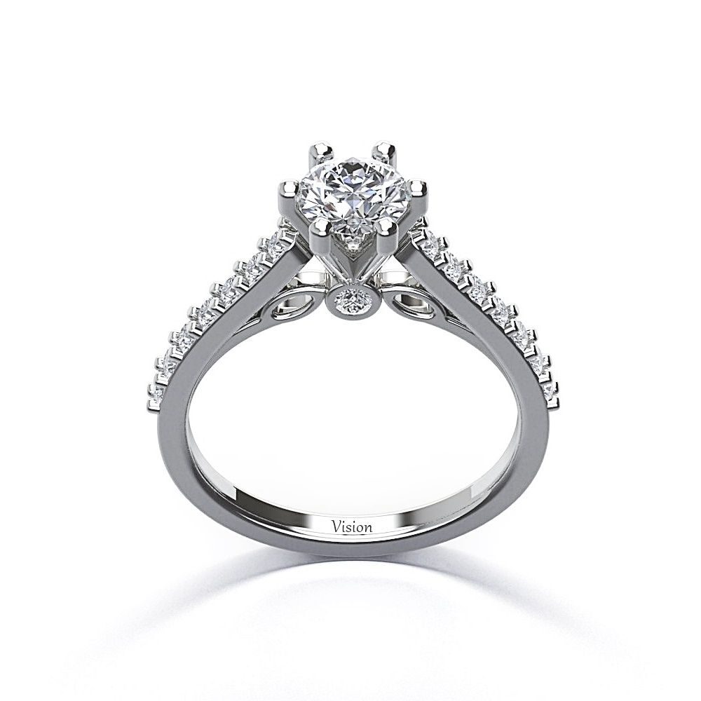 5.50 tektas damla motifli yan White Gold 1 Diamond