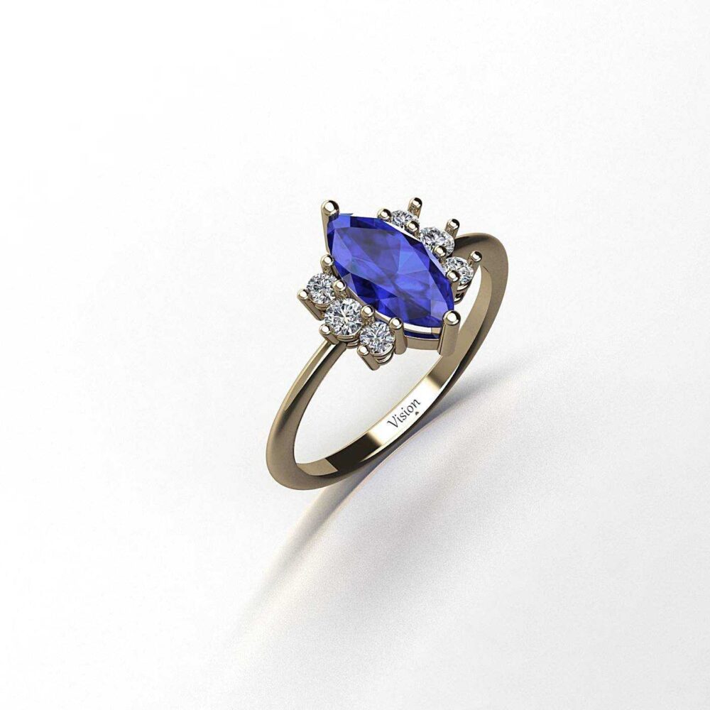 markiz ve tesevili yz Perspektif 1 Yesil Altin Sapphire Blue Diamond