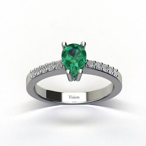 vision pirlanta damla kesim zumrut yuzuk