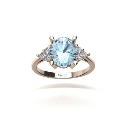 vision pirlanta safir mavi topaz yüzük