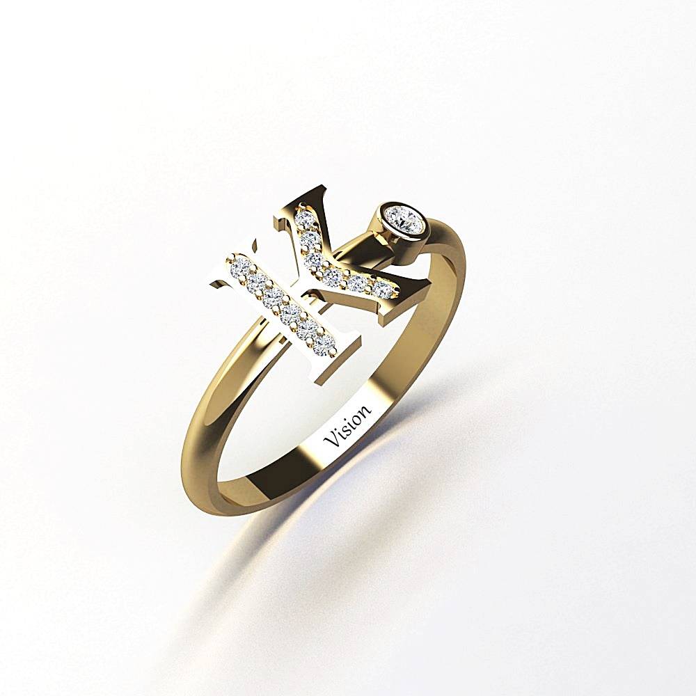 vision pirlanta harf yuzuk 037