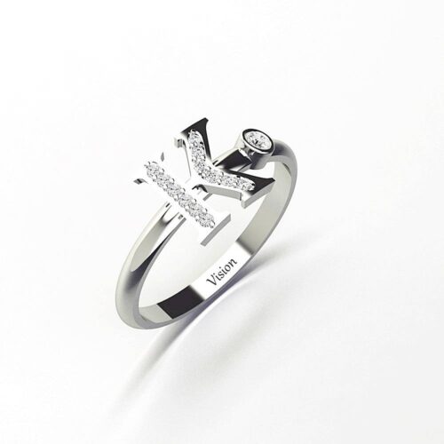 vision pirlanta harf yuzuk 038