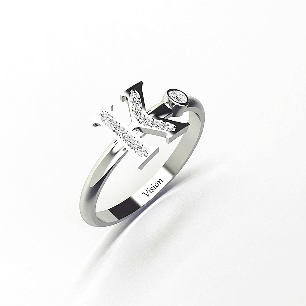 vision pirlanta harf yuzuk 038