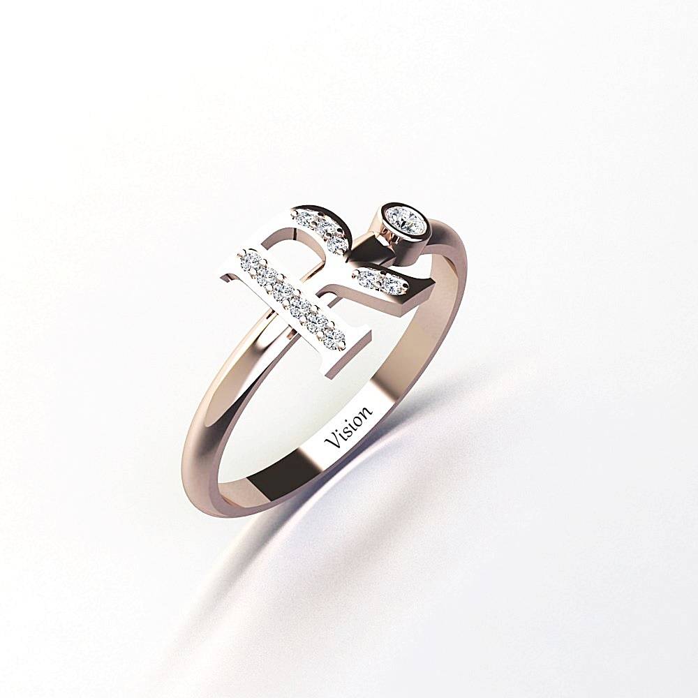 vision pirlanta harf yuzuk 060