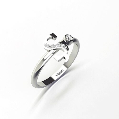 vision pirlanta harf yuzuk 065