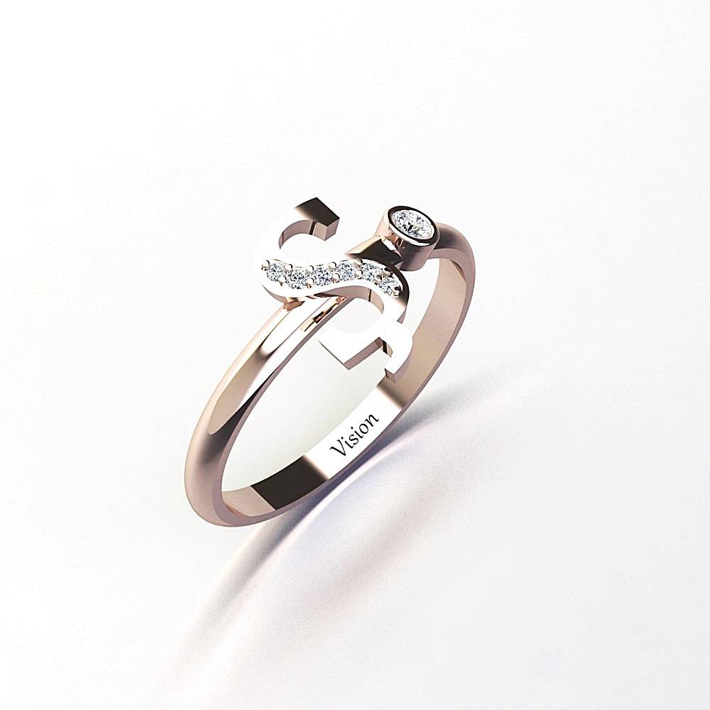 vision pirlanta harf yuzuk 066