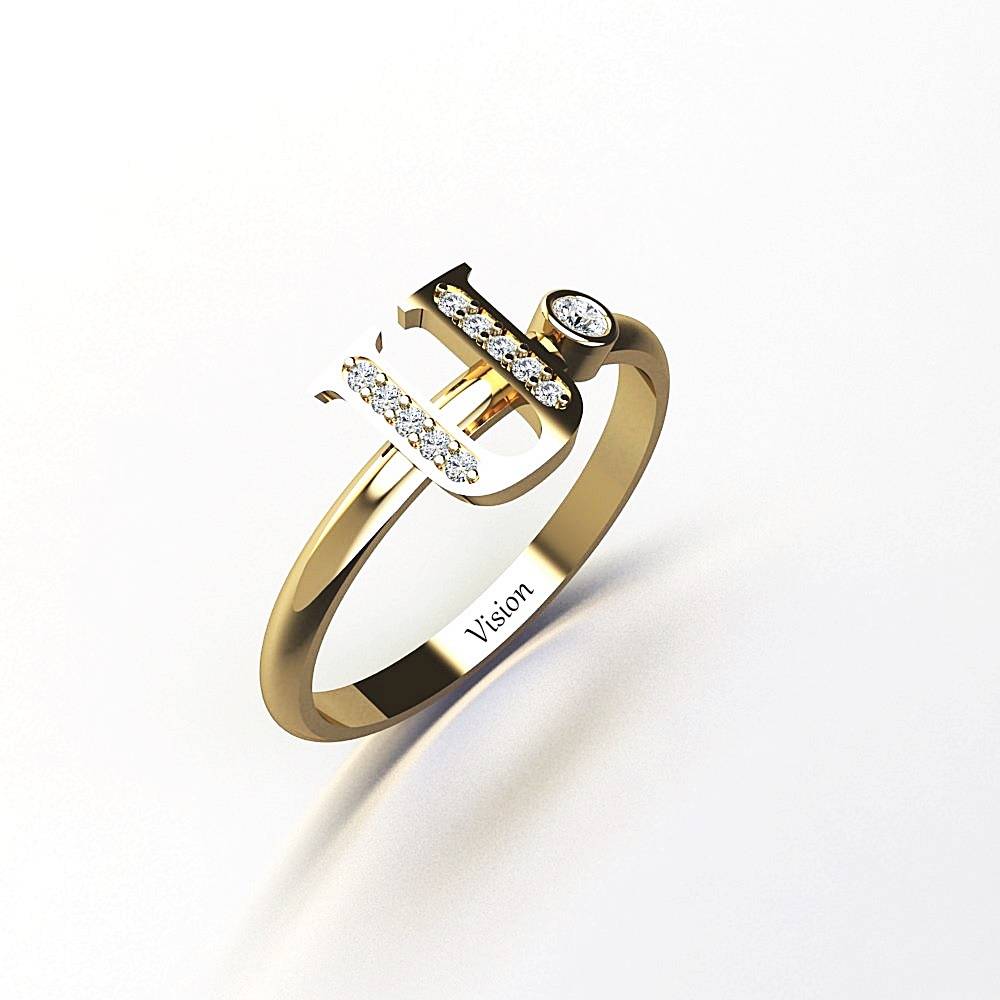 vision pirlanta harf yuzuk 070