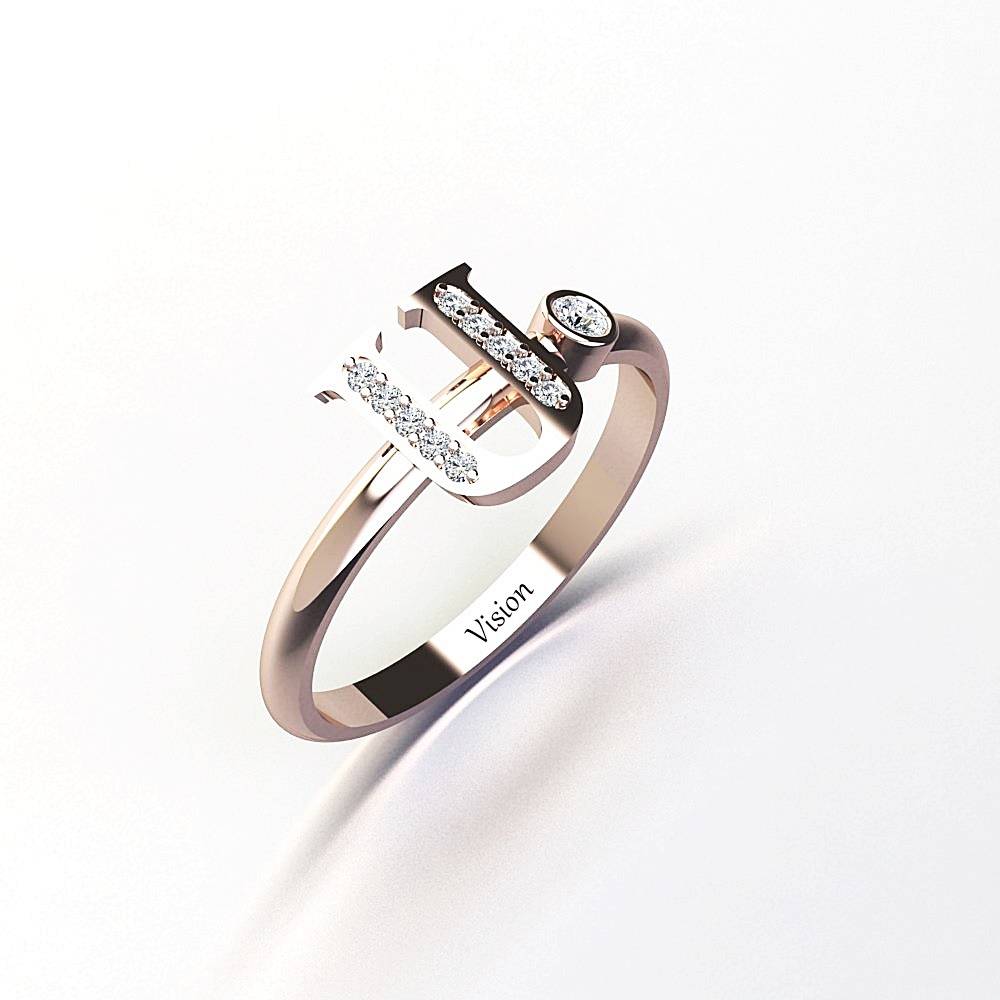 vision pirlanta harf yuzuk 072