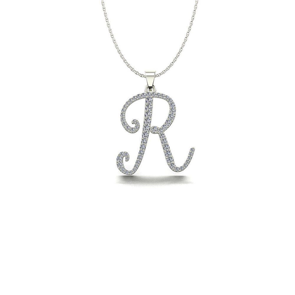 visionpirlanta harf kolye 097