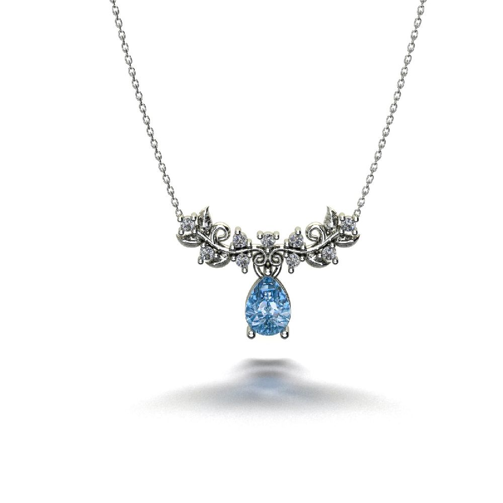 visionpirlanta yaprak kolye 85426