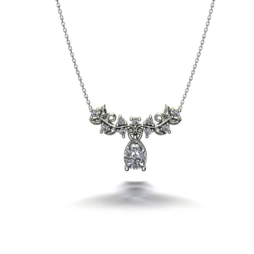 visionpirlanta yaprak kolye 85427