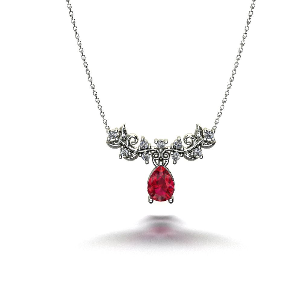 visionpirlanta yaprak kolye 85429