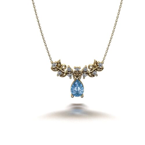 visionpirlanta yaprak kolye 85431