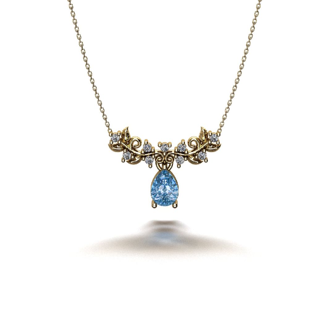 visionpirlanta yaprak kolye 85431