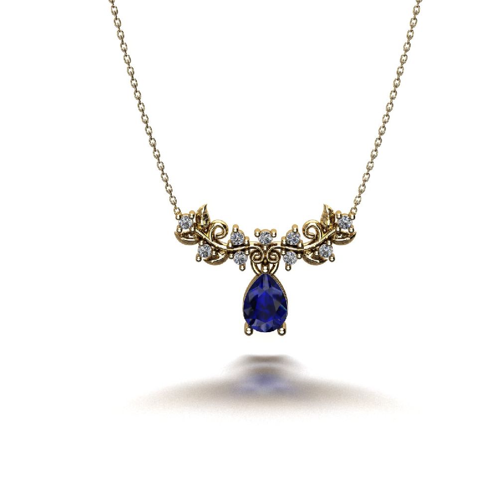 visionpirlanta yaprak kolye 85435